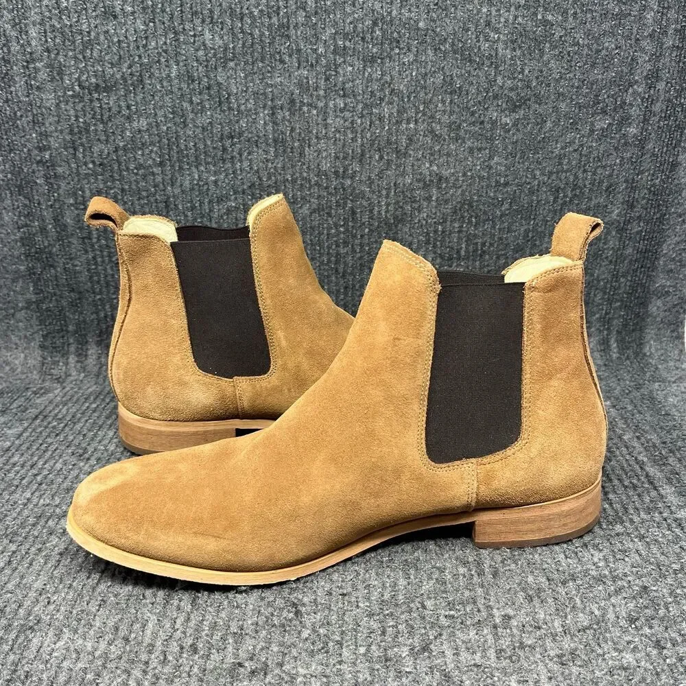 Shoe The Bear Chelsea Ankle Boots Suede Tan Beige Mens Size 46 / 13 US